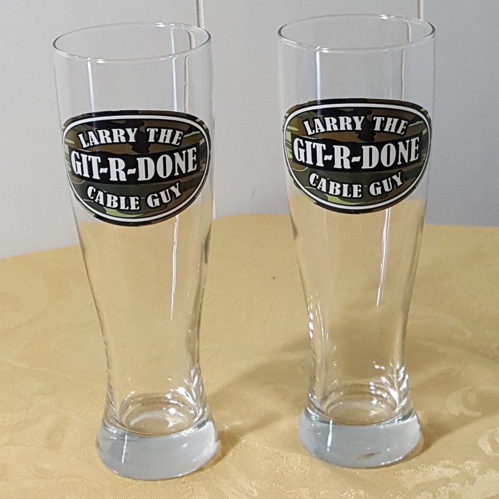 Larry the Cable Guy Git-R-Done Beer Glass set of 2